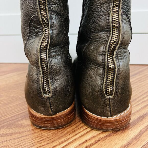 s-l1200.jpg Beautiful ELF Handmade Sustainable Ethical Brown Leather Plush Lined Boots Sz 8
